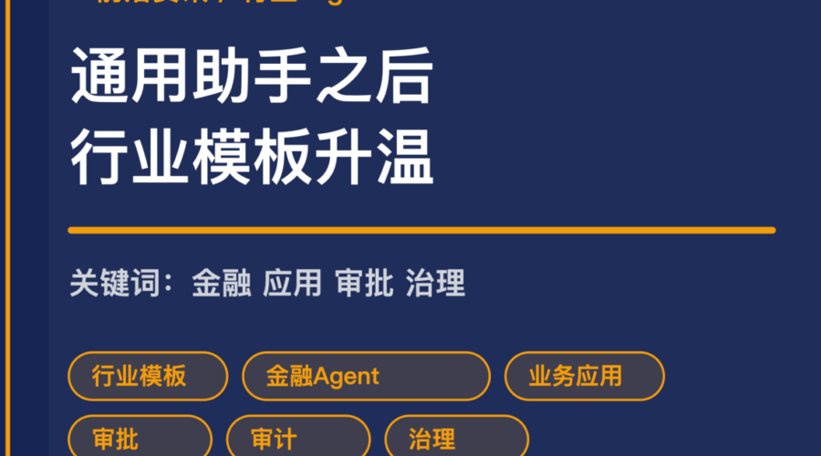 行业 Agent 模板趋势封面图，包含金融、业务应用、权限治理、审批和审计等中文关键词