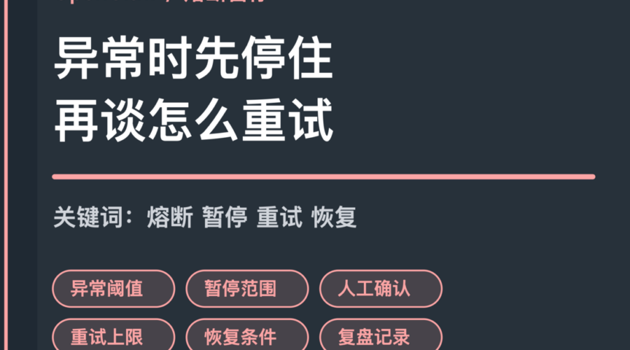OpenClaw 熔断与暂停机制封面图，包含异常阈值、暂停范围、人工确认、重试上限和恢复条件等中文关键词