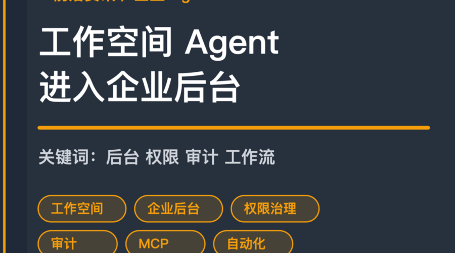 工作空间 Agent 企业后台趋势封面图，包含 ChatGPT、Microsoft、AWS、治理和审计等中文关键词