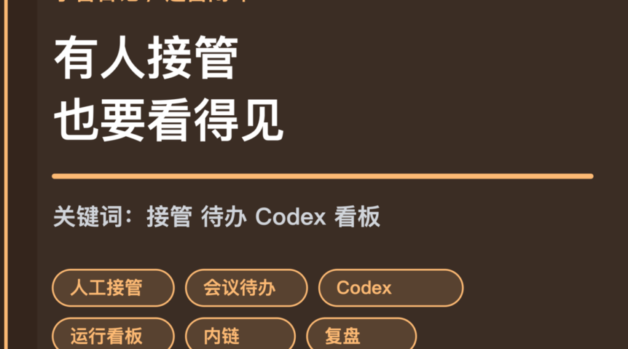 小智日记人工接管会议待办和运行看板封面图，包含 Agent 接管队列、会议待办、OpenAI Gartner 和 OpenClaw 看板等中文关键词