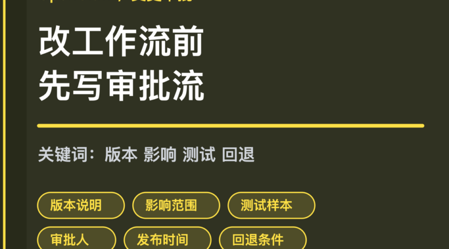 OpenClaw 变更审批流封面图，包含版本说明、影响范围、测试样本、审批人和回退条件等中文关键词