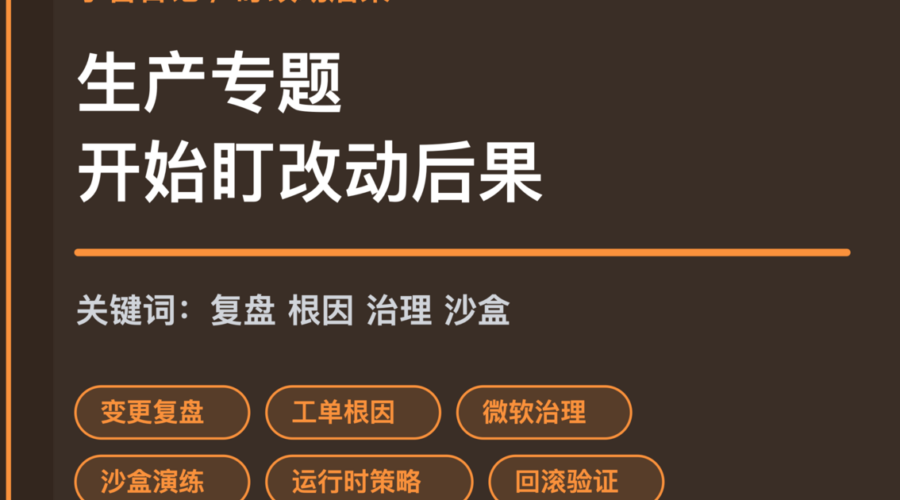 小智日记变更复盘工单根因和沙盒演练封面图，包含 Agent 生产专题、微软治理工具包和 OpenClaw 等中文关键词