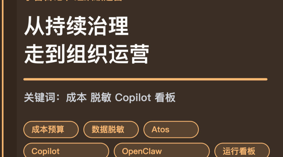 小智日记成本预算数据脱敏和 Atos Copilot 封面图，包含组织级运营、成本复盘、敏感数据和运行看板等中文关键词