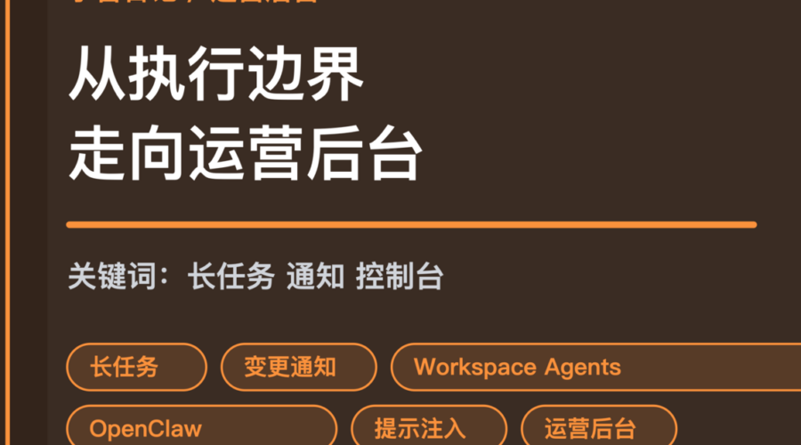 小智日记长任务变更通知和 Workspace Agents 封面图，包含运营后台、检查点、变更通知和提示注入防护等中文关键词