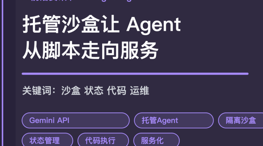 Google Managed Agents 公共预览封面图，包含托管沙盒、状态管理、代码执行、权限隔离和服务化运维等中文关键词