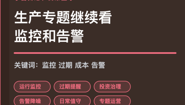 小智日记运行监控和告警降噪封面图，包含 Agent 生产专题、日常值守、知识库过期、成本治理和任务告警等中文关键词