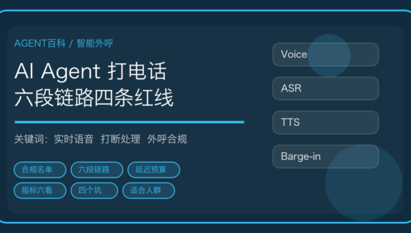 AI Agent 做智能外呼怎么做：六段技术链路、四条合规红线和六个必看指标