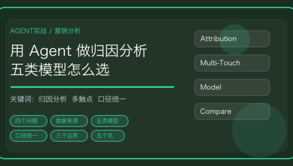 用 AI Agent 做渠道归因分析：多触点口径与五类归因模型