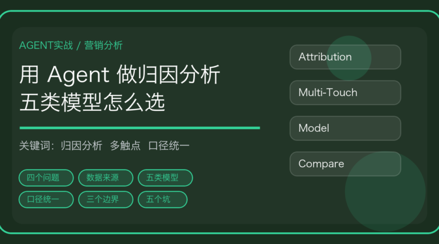 用 AI Agent 做渠道归因分析：多触点口径与五类归因模型