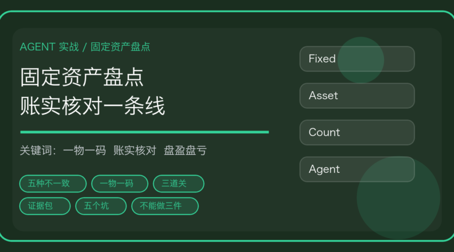 用 AI Agent 做固定资产盘点：一物一码、账实核对到盘盈盘亏处理