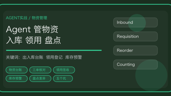 用 AI Agent 做物资出入库与领用管理：台账、领用签收与库存预警