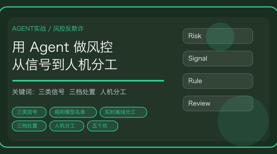 用 AI Agent 做风控与反欺诈：三类信号组合与人机分工