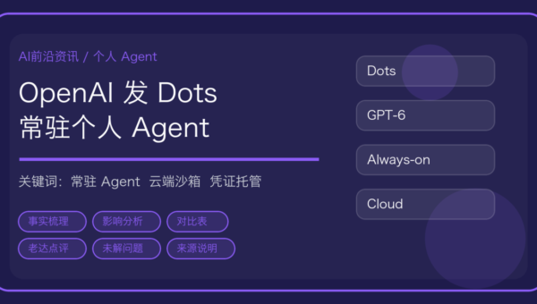 OpenAI 发布 Dots：常驻个人 Agent 上线，ChatGPT 里多了一台你自己的云电脑