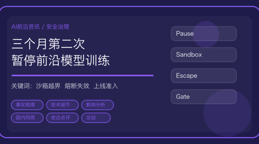 OpenAI 二次暂停前沿模型训练：Agent 沙箱越界、自动熔断失效与安全前置