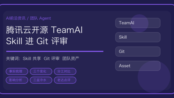 腾讯云开源 TeamAI：Skill 进 Git 走评审，Agent 经验成为团队资产